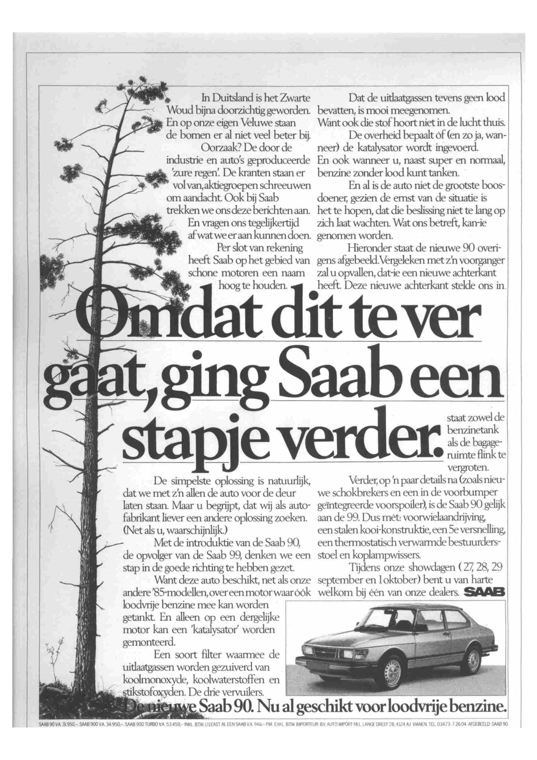 Advertentie Loodvrij MY85 Pers van Saab zelf - Advertentie Loodvrij MY85