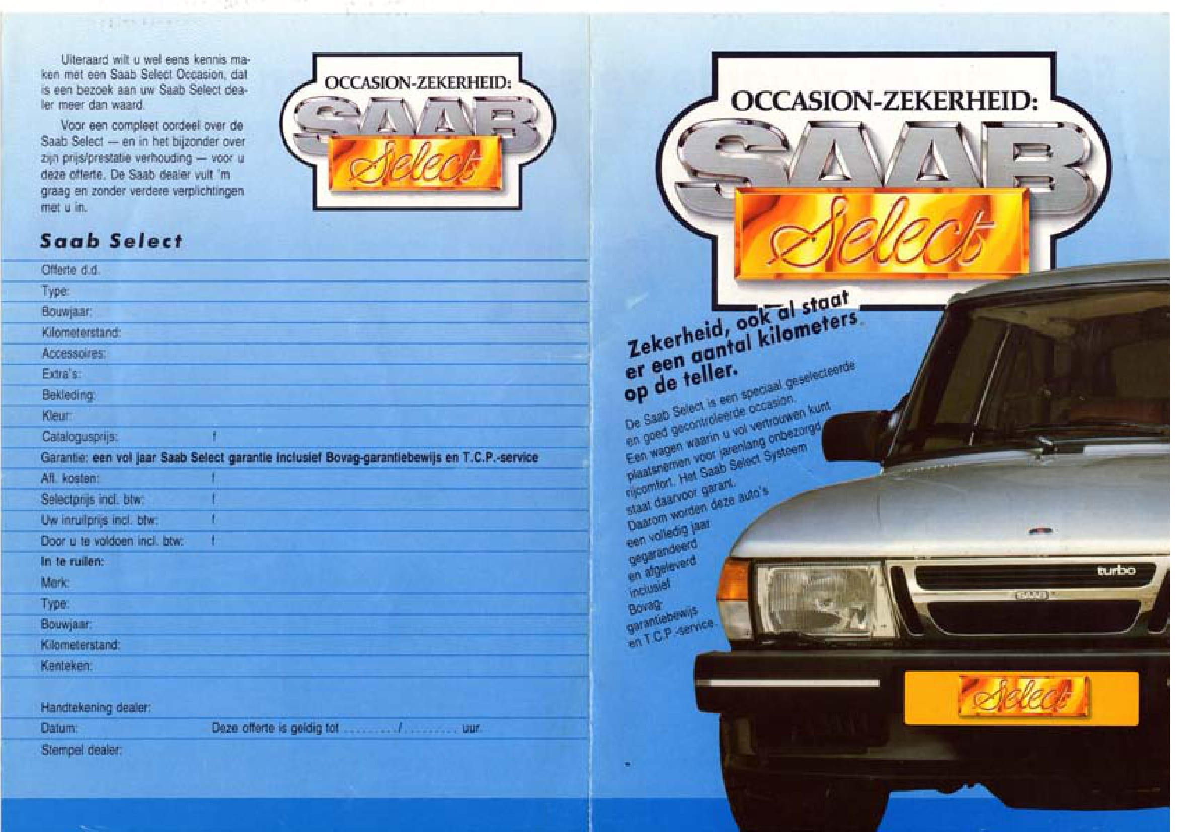 Occasion zekerheid Saab Select-1 Pers van Saab zelf - Occasion zekerheid Saab Select