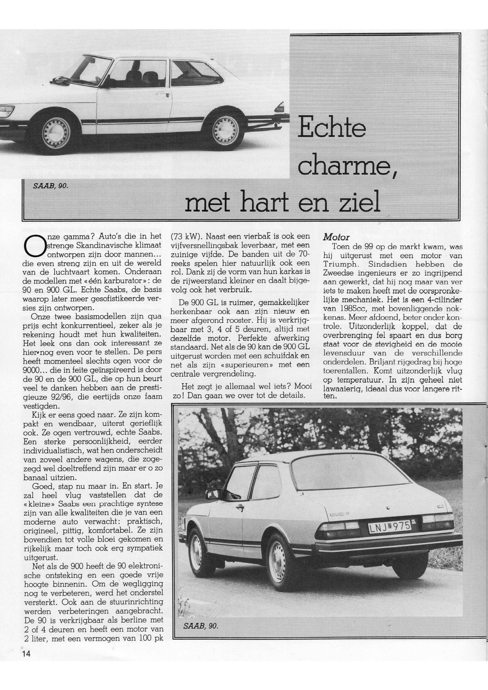 Saab News 21 winter 1985-1 Pers over de Saab 90 - Saab News 21 winter 1985
