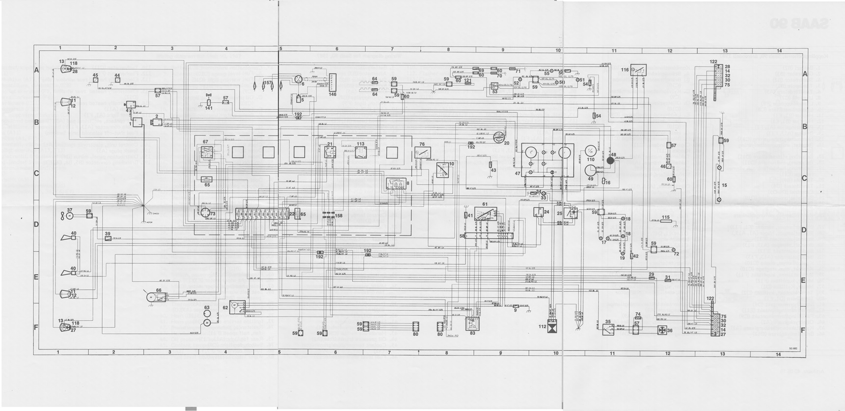Wiring Diagram MY87 front Bedradingsschema