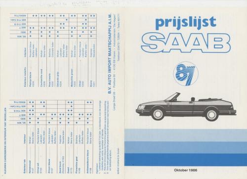 my87prijslijstoktober86 Modeljaar 1987 - Prijslijst Gehele Jaar