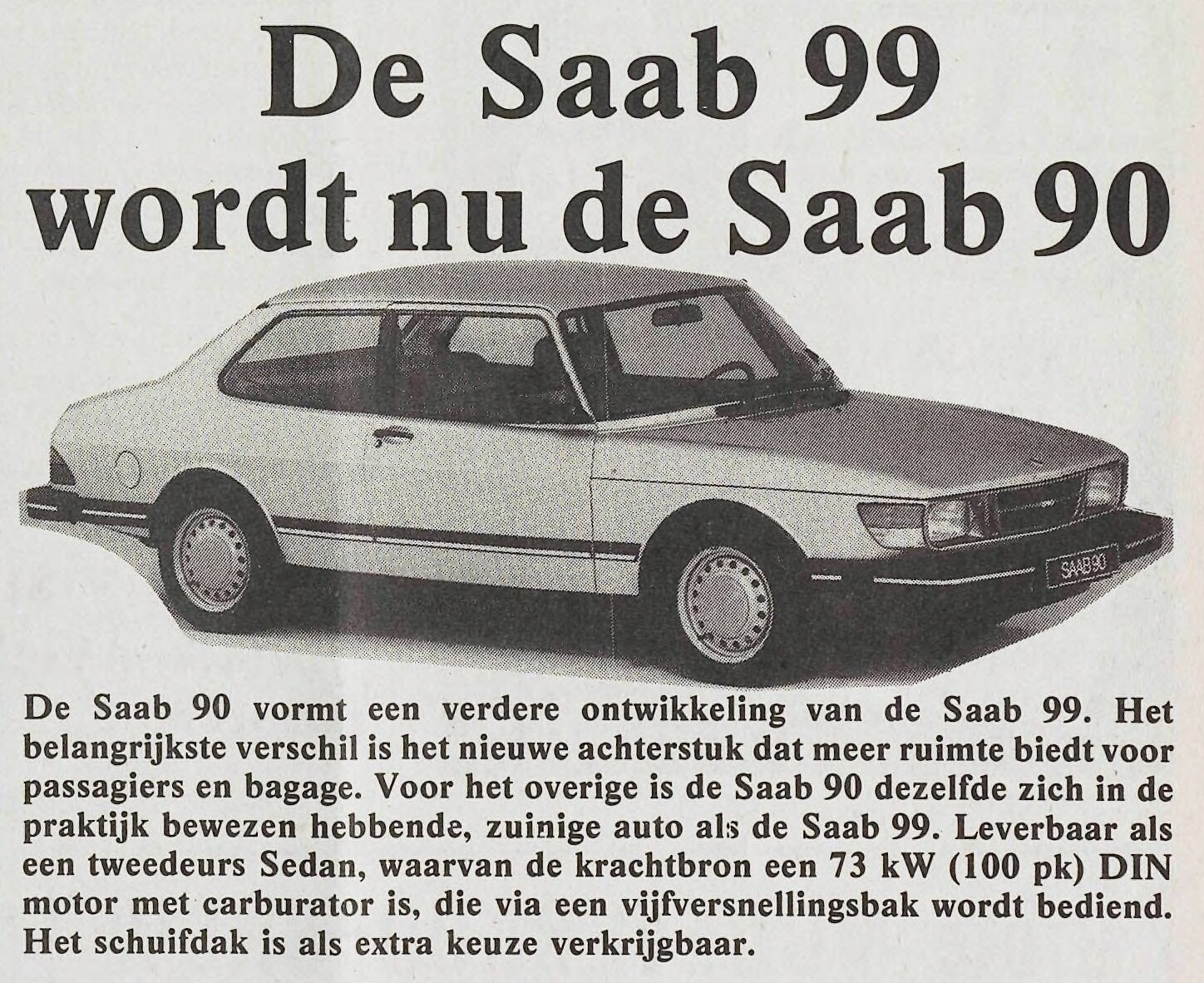 zeeuwsekrant-fonkelnieuw-full_res Pers over de Saab 90 - De Saab 99 wordt nu de Saab 90!