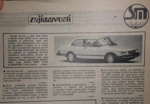 Pers over de Saab 90 - Svet Motoru 1991 (Tsjechisch)